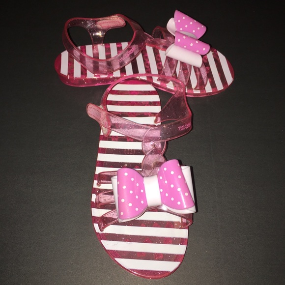 Pink & White Jelly Sandals - Picture 4 of 8